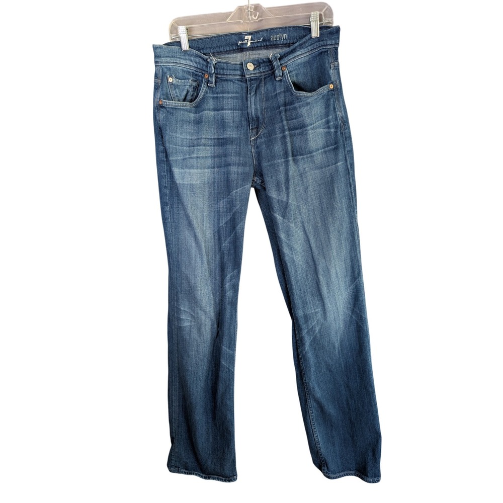 7 For All Mankind Austyn Jeans Mens 33x34 Medium Wash Relaxed Straight Leg